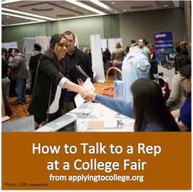 How to talk to a rep at a college fair